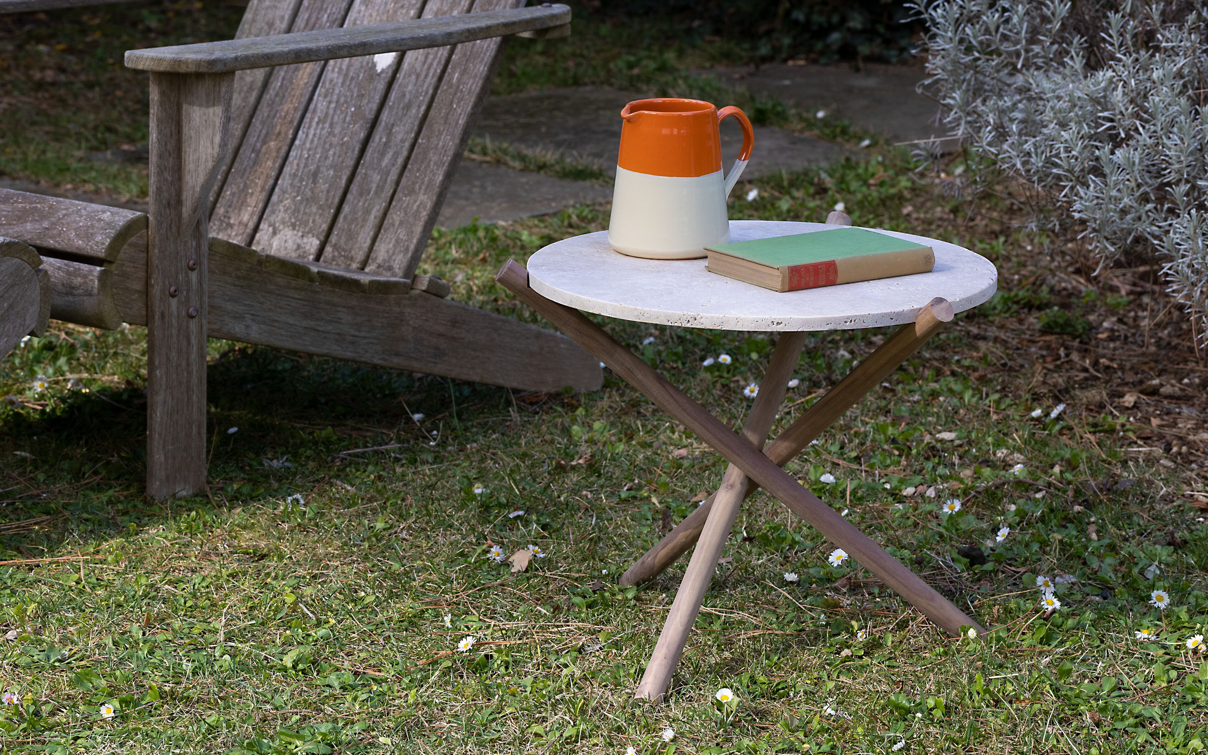 Травертин круглый садовый столик VELTHA® Naturam ARCH-00130378 - Вид №3