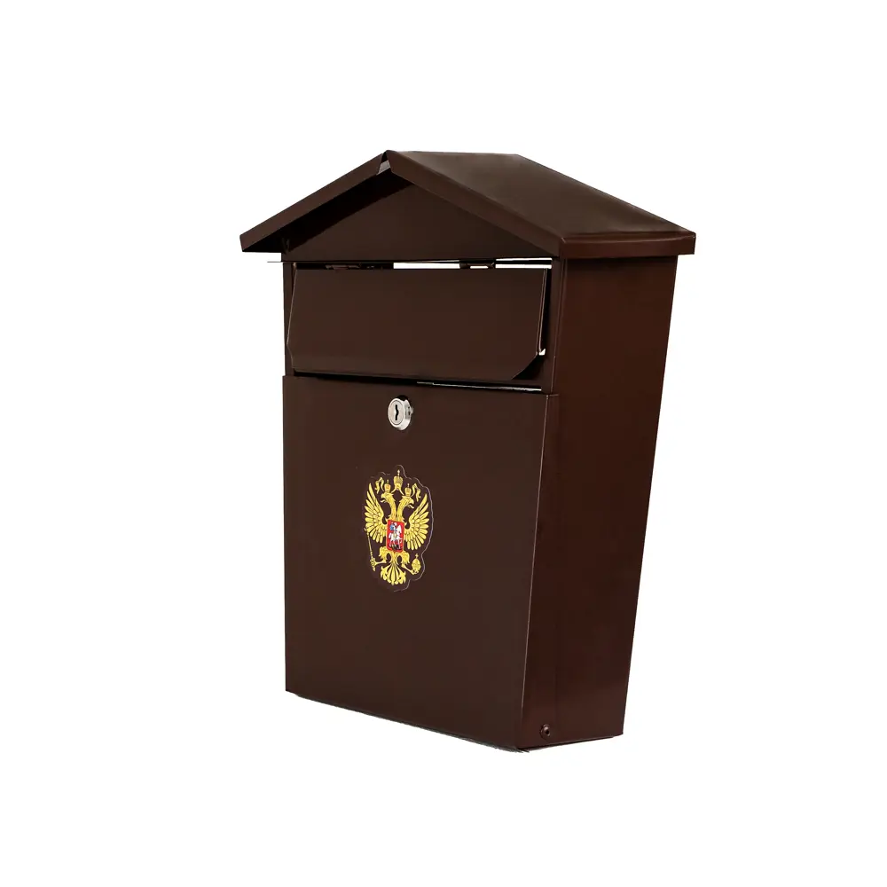 Почтовый ящик Домик герб, металл, цвет коричневый Santreyd STLM-2034128
