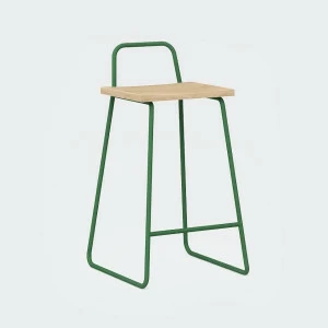 Барный стул с деревянным сиденьем кейл Bauhaus WOODI  00-3966247 Зеленый