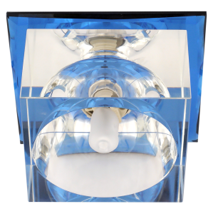 90647026 Светильник точечный встраиваемый FT 9256 b Куб под отверстие 45 мм 4 м² цвет синий/зеркало STLM-0322134 DE FRAN