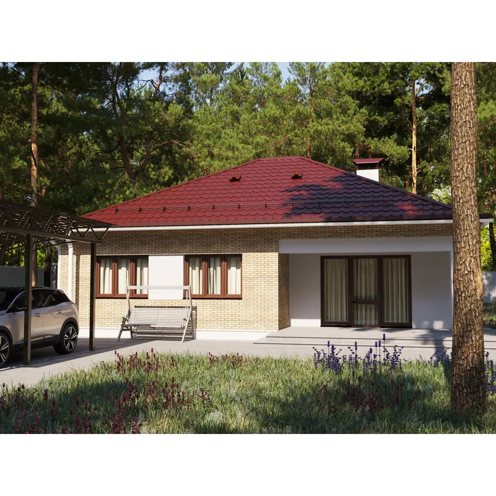 Металлочерепица 0.5 мм 2250x1180 мм RAL 3005 красный Santreyd STLM-2115283 - Вид №2