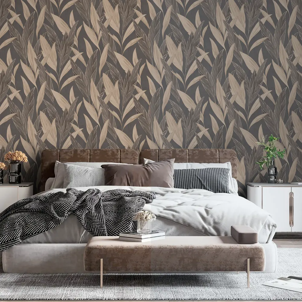 Обои флизелиновые Wallsecret Boho серо-бежевые 8845-26 STLM-2080109 - Вид №3