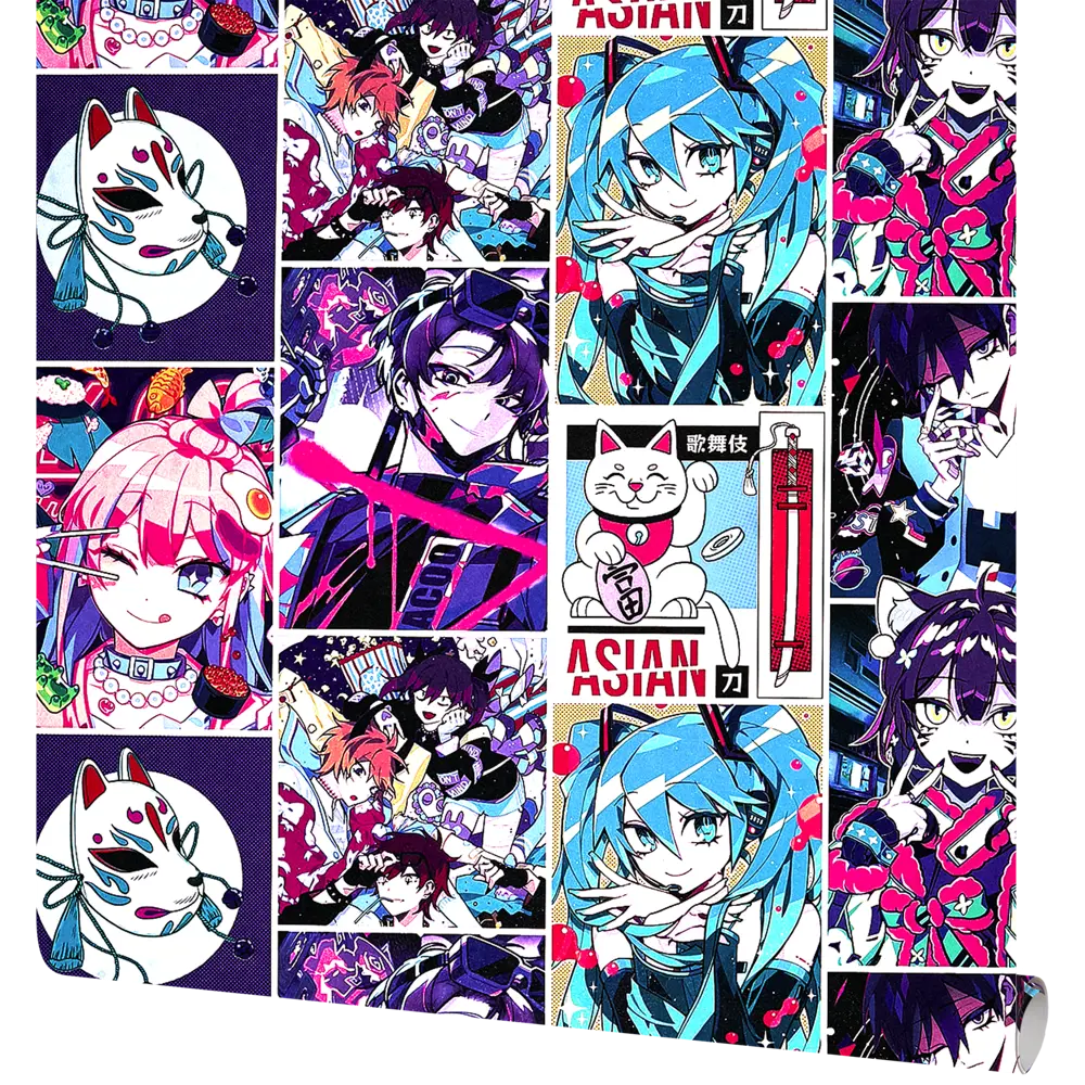 Обои Ateliero Anime фиолетовые с виниловым покрытием 89341685 STLM-0831539