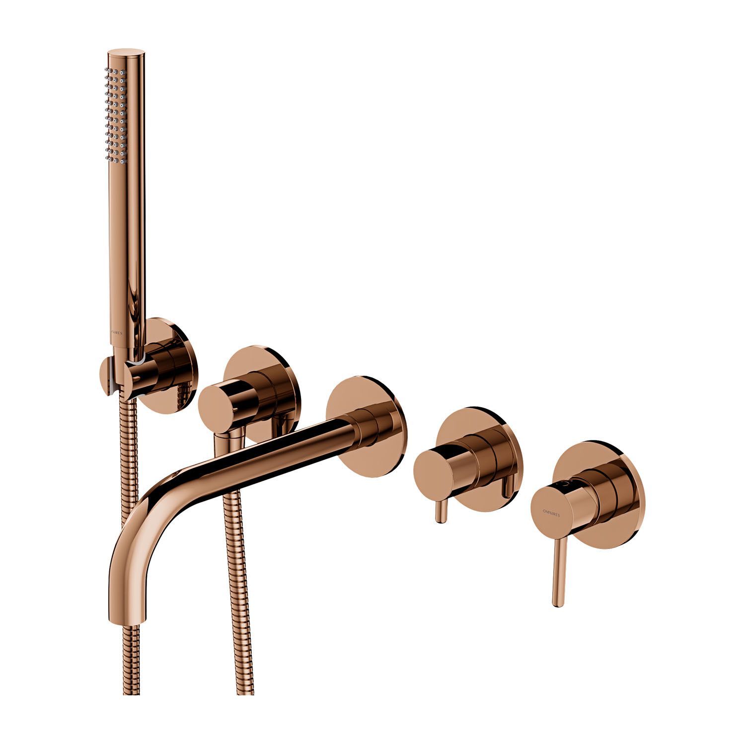 Настенный смеситель для ванны с 5 отверстиями и ручным душем OMNIRES Y Y1237/1 ARCH-00110371 - Вид №7