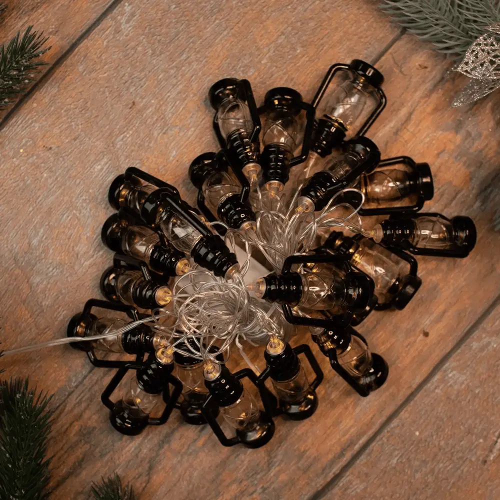 88961515 Электрогирлянда Auralight Фонарики 4 м 20 ламп теплый желтый цвет света 3 режима работы STLM-0966418  - Вид №4