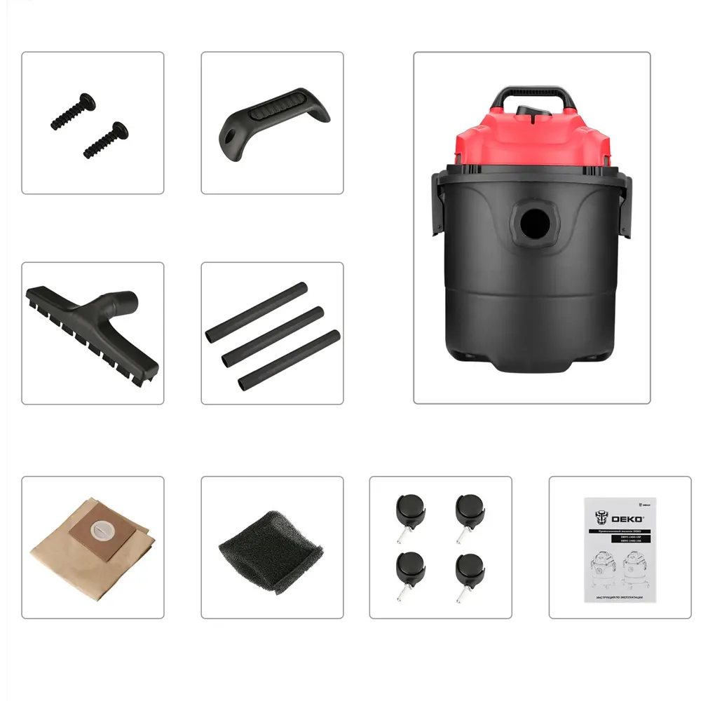 Пылесос строительный Deko DKVC-1400-15P, 1400 Вт, 15 л STLM-2077291 - Вид №3