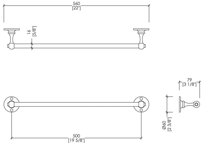 Латунный держатель для полотенец Devon&Devon Кавендиш ARCH-00013353 - Вид №1