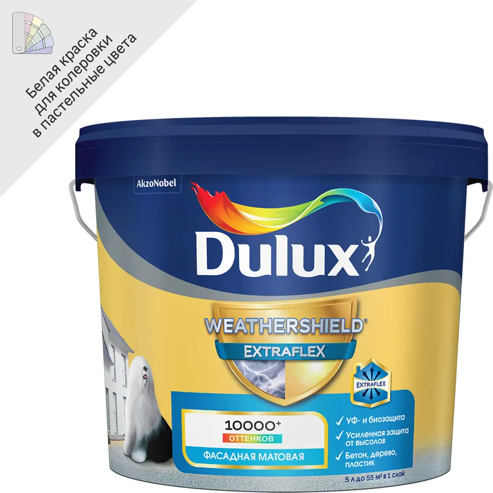 Фасадная краска Dulux Weathershield Extraflex - защита и эластичность 89351908 STLM-0855382