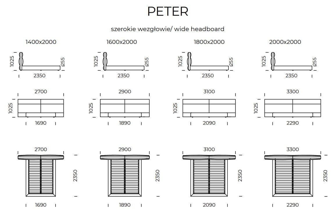 Двуспальная кровать для хранения ткани с мягким изголовьем Nobonobo PETER 2.0 ARCH-00033308 - Вид №3