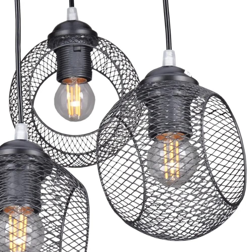 Светильник подвесной Эйр РС21386 3 лампы 10 м² цвет черный РОССВЕТ STLM-2107330 - Вид №4