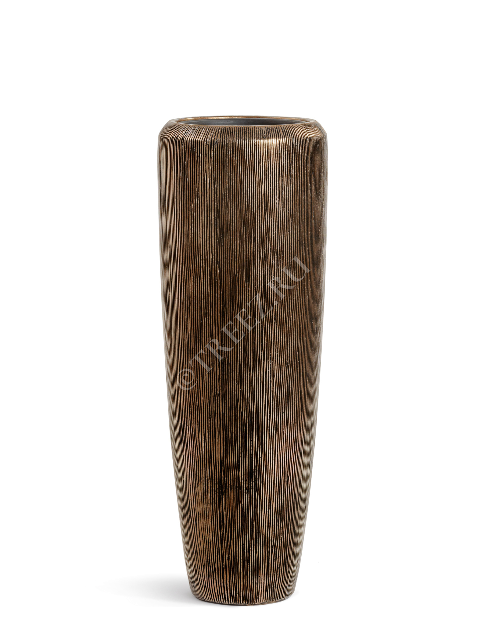 41.3321-06-049-BRS-097 Кашпо  Effectory - серия Wow - Высокий конус Design - Тёмное матовое золото Цветочная коллекция  - Вид №3