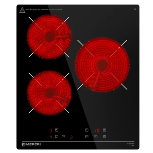 Электрическая варочная панель Meferi MEH453BK LIGHT 43 см 3 конфорки цвет черный