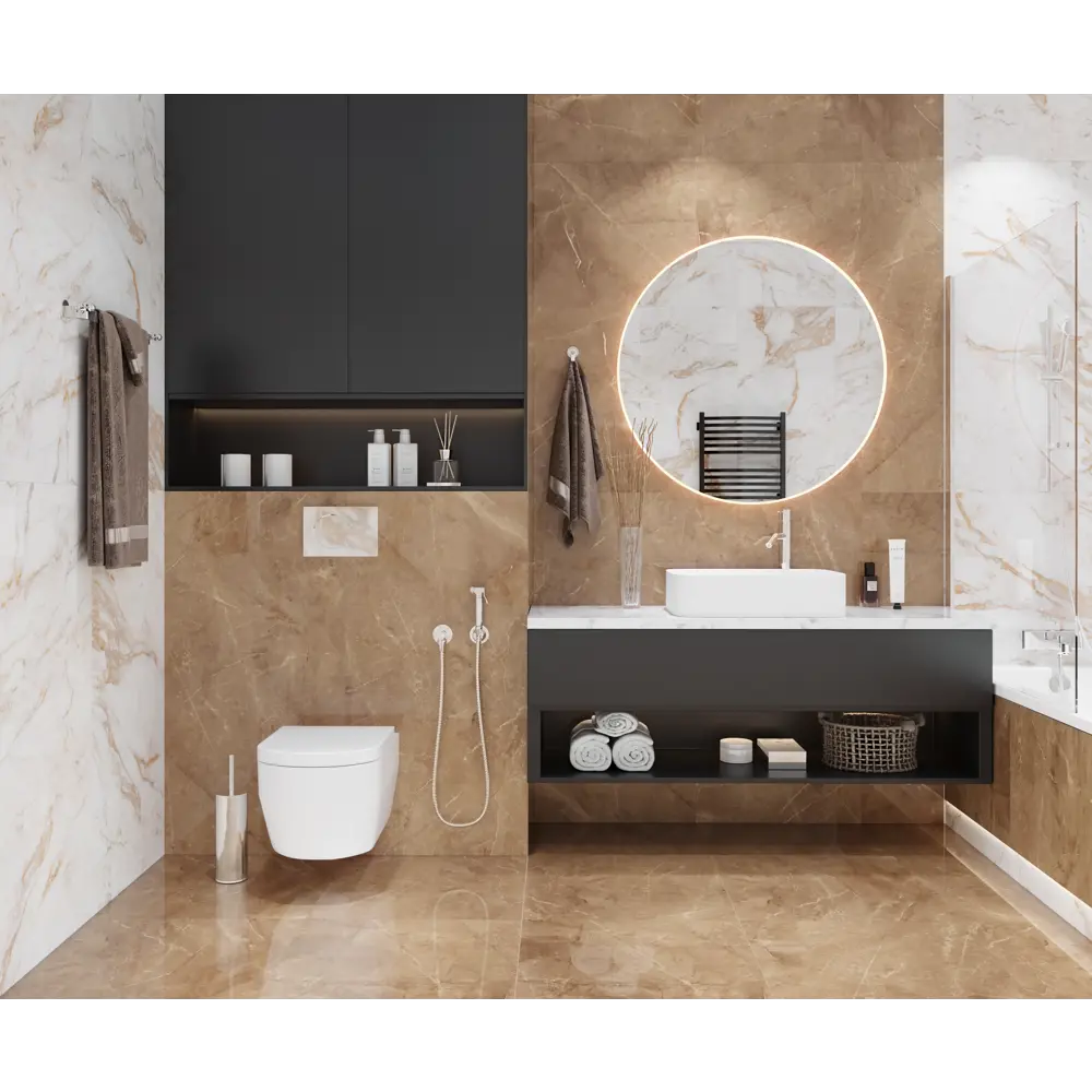 Керамогранит Elegant Armani Gold 60x60 см 1.44 м² цвет коричневый Santreyd STLM-2198683 - Вид №4