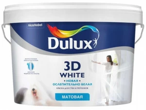 Краска ослепительно белая матовая Dulux 3D White / Дулюкс 3Д 10л