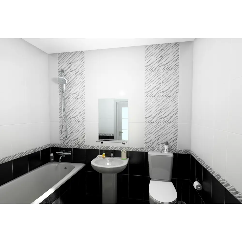 Бордюр Golden Tile Кайман Фриз 6х25 см цвет чёрный STLM-2059092 - Вид №3