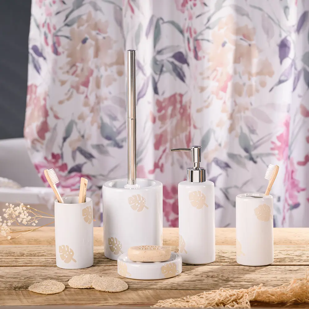 Стакан для зубных щёток Lopo керамика цвет бежевый VERRAN STLM-2026599 - Вид №2