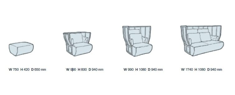 2-местный контрактный диван Bosc Xistera ARCH-00078960 - Вид №1