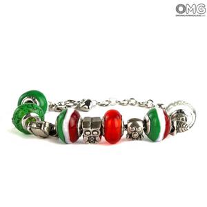 3732 ORIGINALMURANOGLASS Браслет в стиле Pandora Итальянский Стиль - муранское стекло OMG 23 см