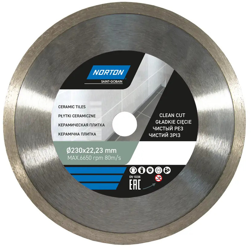 10920652 Диск алмазный по керамике Norton Ceram 70184601277 сплошной 230x25.4/22.2x1.8 мм STLM-0000783