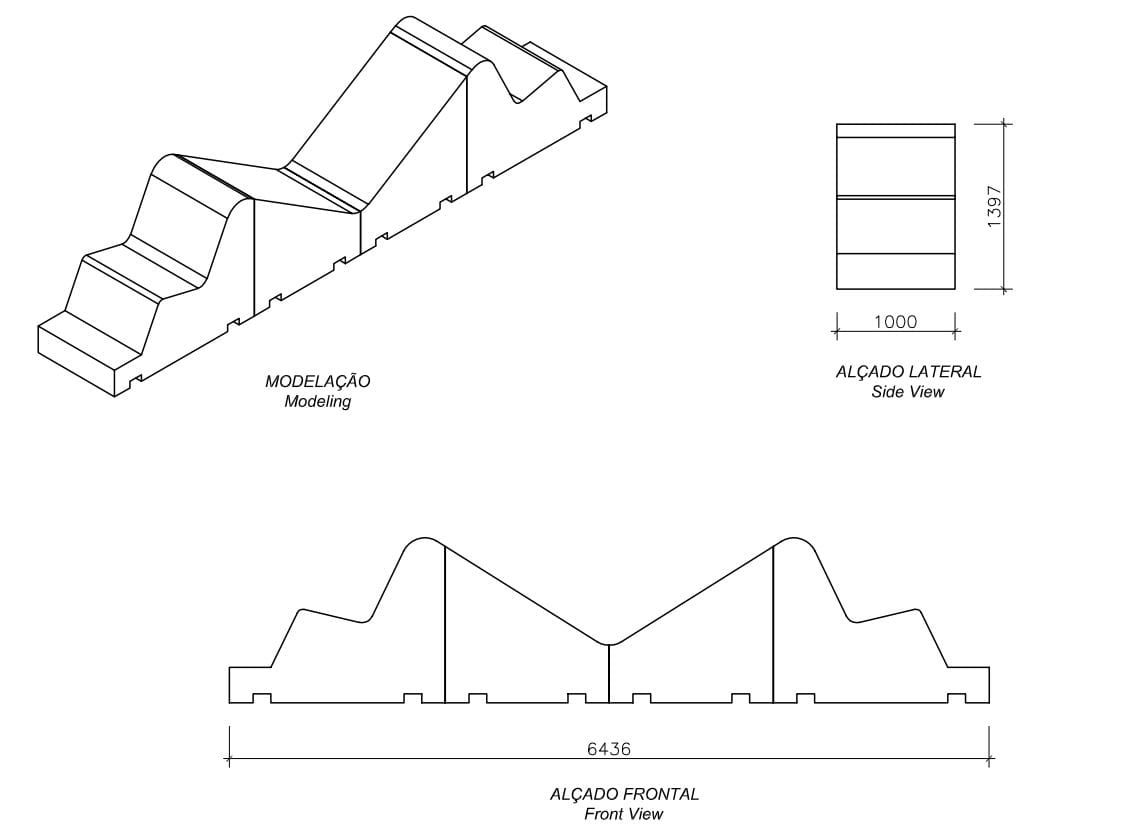 Модульная бетонная скамья без спинки amop Socialplay ARCH-00054531 - Вид №5