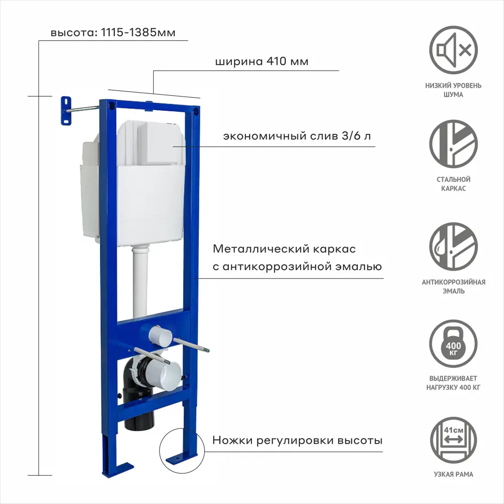 Комплект инсталляция с унитазом Berges Line Black с микролифтом клавиша цвет черный STLM-2194524 - Вид №2