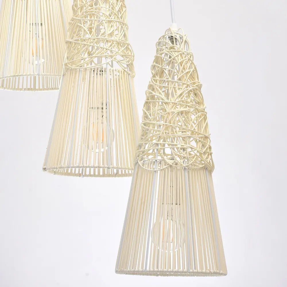 Подвес Ротанг 3xE27x40 Вт, ротанг/стекло, цвет белый/мультиколор MW-Light STLM-2082150 - Вид №3