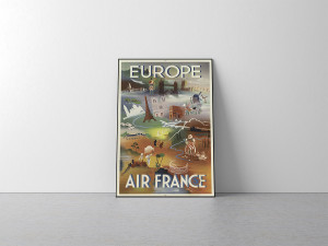 90085539 Плакат Просто Постер Europe - Air France 60x90 в раме 783593020987 STLM-0106098 ПРОСТОПОСТЕР
