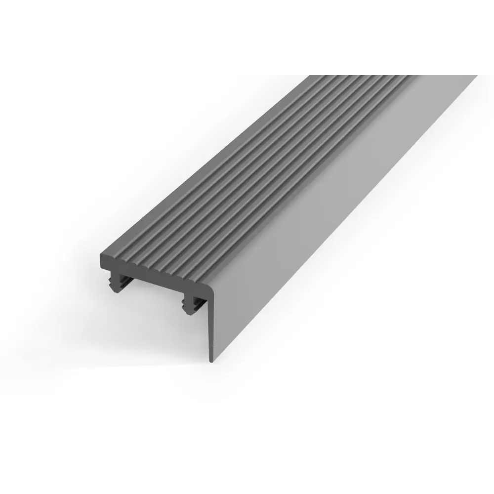 Профиль противоскользящий для ступеней Alprofi ВПУ 09-1.2500.414 250 см ПВХ цвет серый STLM-2066518