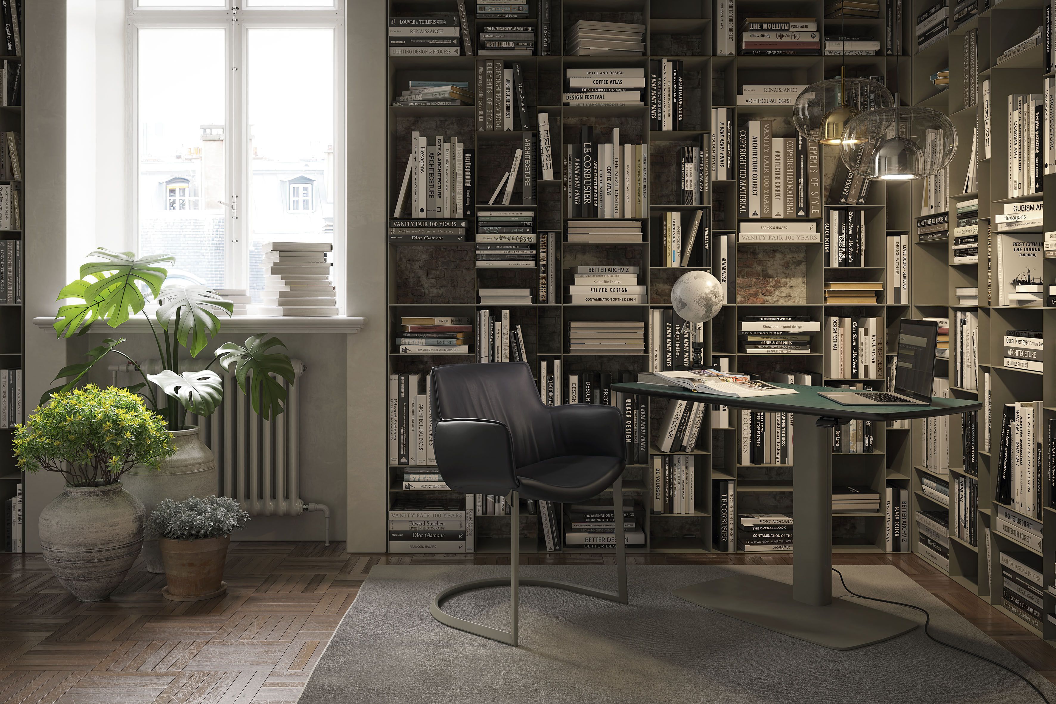 Прямоугольный стол с регулируемой высотой из кожи Cattelan italia RUNNER LEATHER ARCH-00136489 - Вид №1