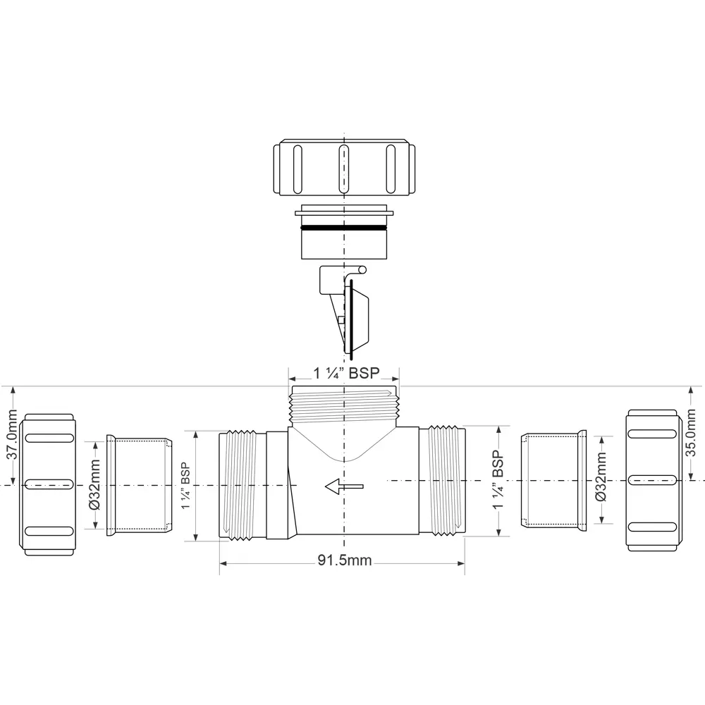 Клапан обратный McAlpine 32 мм S28-NRV-32 STLM-2178916 - Вид №3