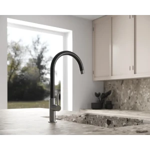 Смеситель для кухни Paini Sky 37 см цвет хром/чёрный гранит