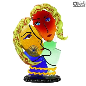 4726 ORIGINALMURANOGLASS Скульптура Голова Женщины - Pop Art - Original Murano Glass OMG 29 см
