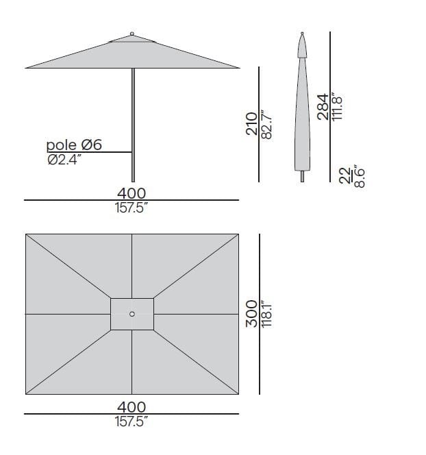 Прямоугольный зонтик MANUTTI Centra ARCH-00057819 - Вид №6
