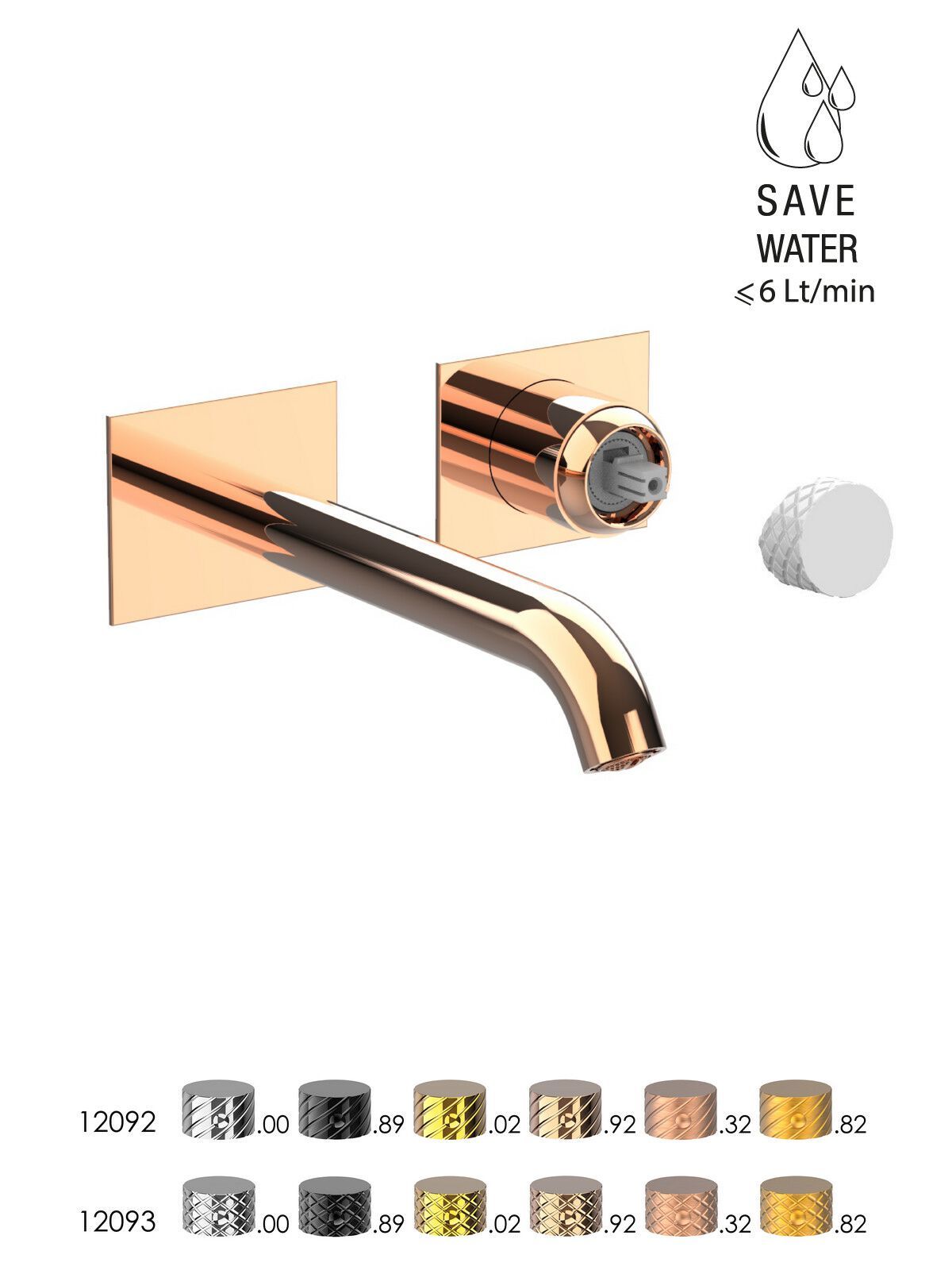 Настенный смеситель для раковины без слива с ограничителем расхода Rubinetterie Frattini Pepe XLS ARCH-00093332 - Вид №36