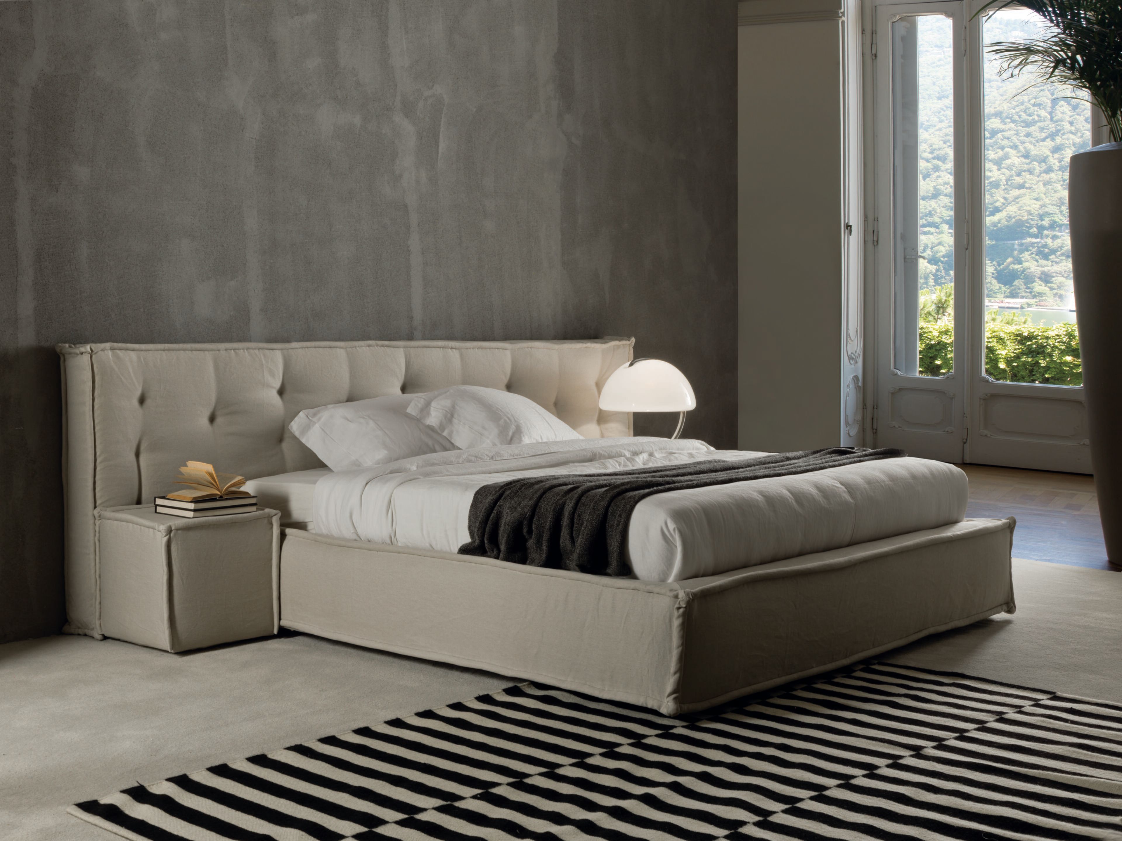 Съемная двуспальная кровать из ткани с мягким изголовьем GRUPPO FOX ночь Фокса ARCH-00143259 - Вид №2