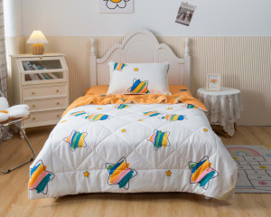 90357309 Комплект постельного белья с одеялом Листья детский сатин цвет желтый STLM-0199118 SOFI DE MARKO