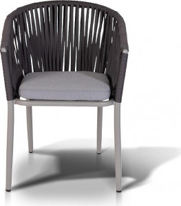 AS1158-Rope-2 D-grey "Бордо" плетеный стул из полиэфирных лент, цвет темно-серый 4SIS