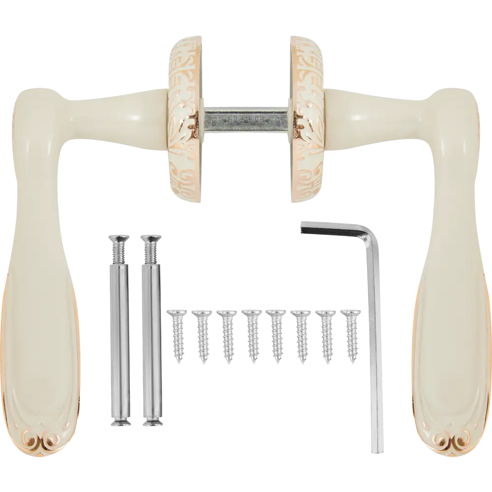 AL159 Дверная ручка на розетке в бело-золотом исполнении 85224962 Santreyd STLM-1580144 - Вид №1