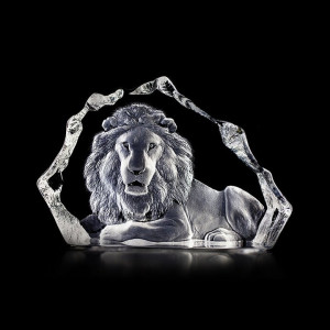 13305 Скульптура из прозрачного хрусталя "Лев", 330/230 мм Maleras