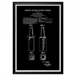 896519432_1818 Арт-постер «Патент на бутылку для пива» Object Desire