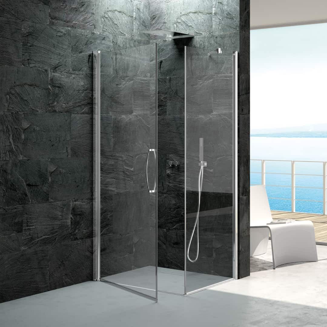 Алюминиевая и стеклянная угловая душевая кабина с распашной дверью CSA Box Doccia CAMILLA ARCH-00039713 - Вид №1