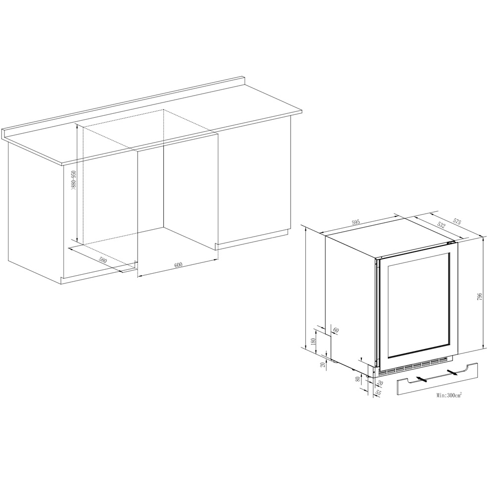 9173355 Винный шкаф Temptech SKX6080DRB черный STDN-0001686 - Вид №3
