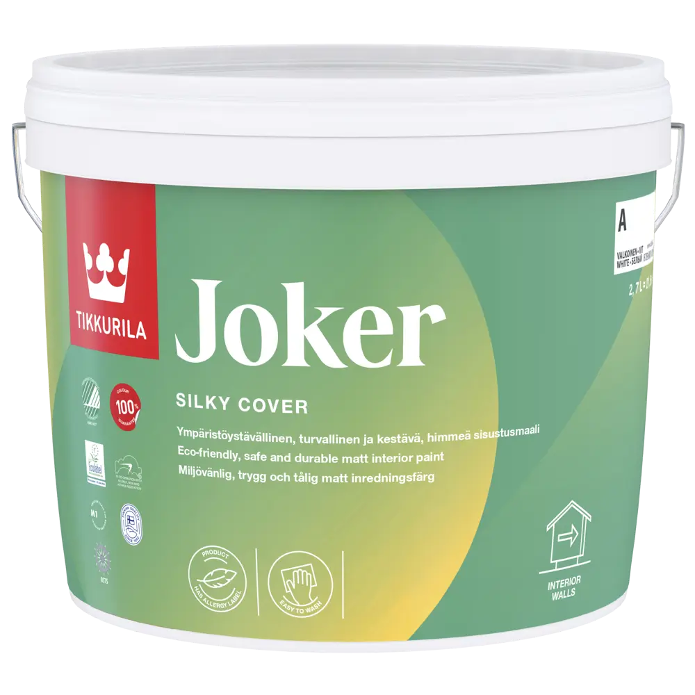 Краска для стен и потолков Tikkurila Джокер цвет белый 2.7 л STLM-2195495 - Вид №1