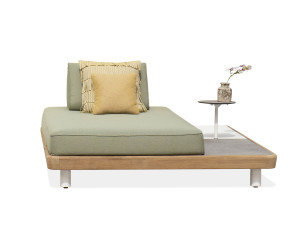 Садовая кровать с платформой и журнальным столиком