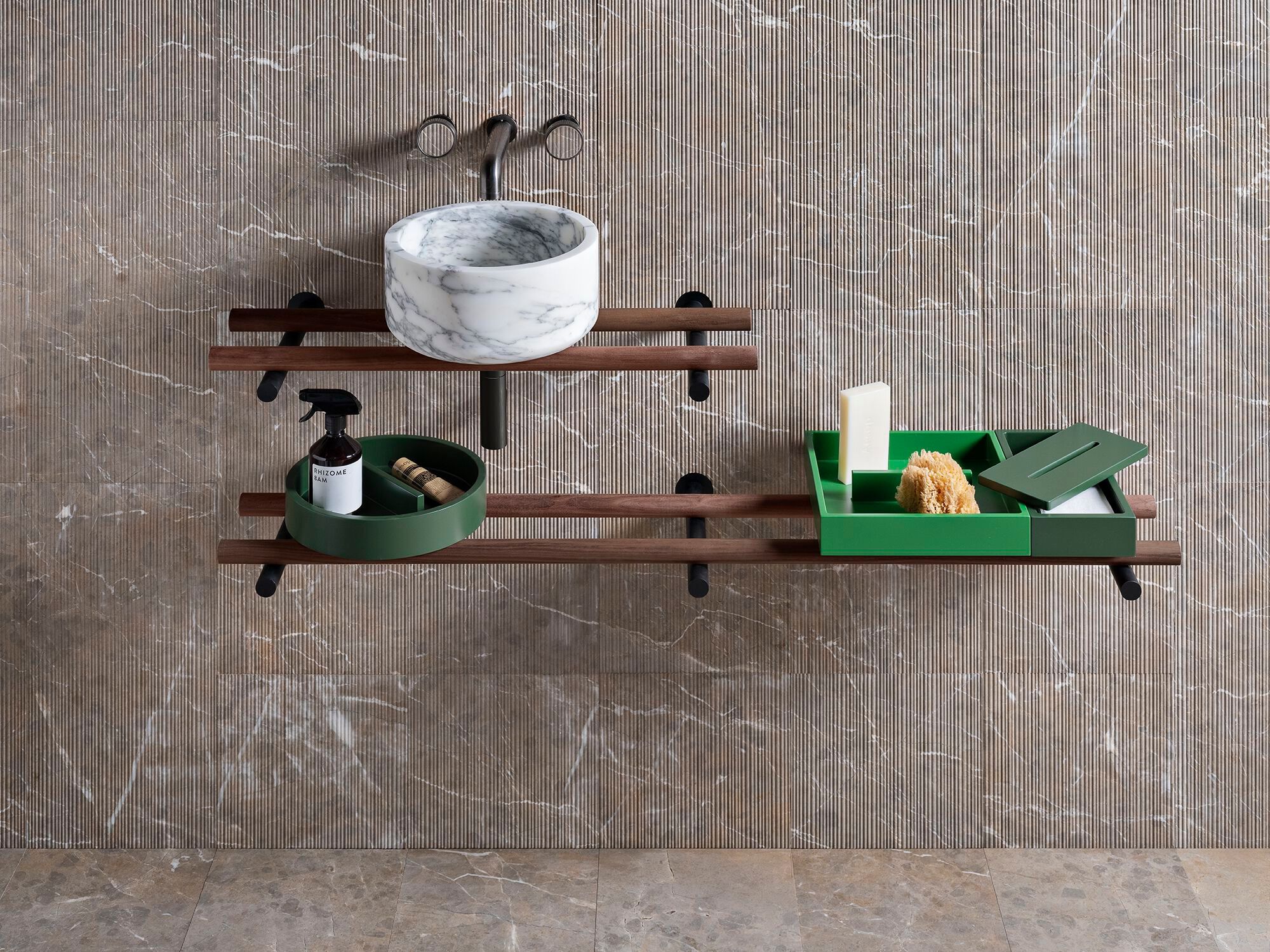 Мраморная столешница круглый умывальник LUCE DI CARRARA Tube ARCH-00050671 - Вид №2