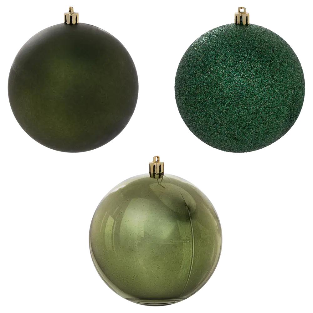 Набор елочных шаров KREAFORTA зеленые с блестками 8 шт. ø10 см 89420546 STLM-1580058 - Вид №3