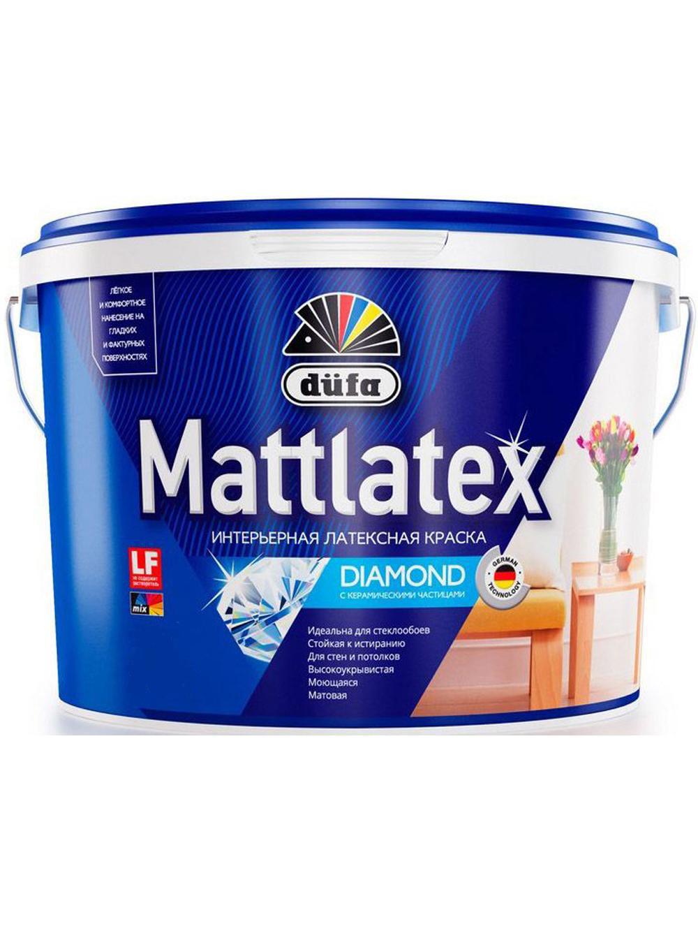 90190668 Краска для стен и потолков для влажных помещений латексная Mattlatex D100 матовая белая 2.5 л STLM-0126809 DUFA