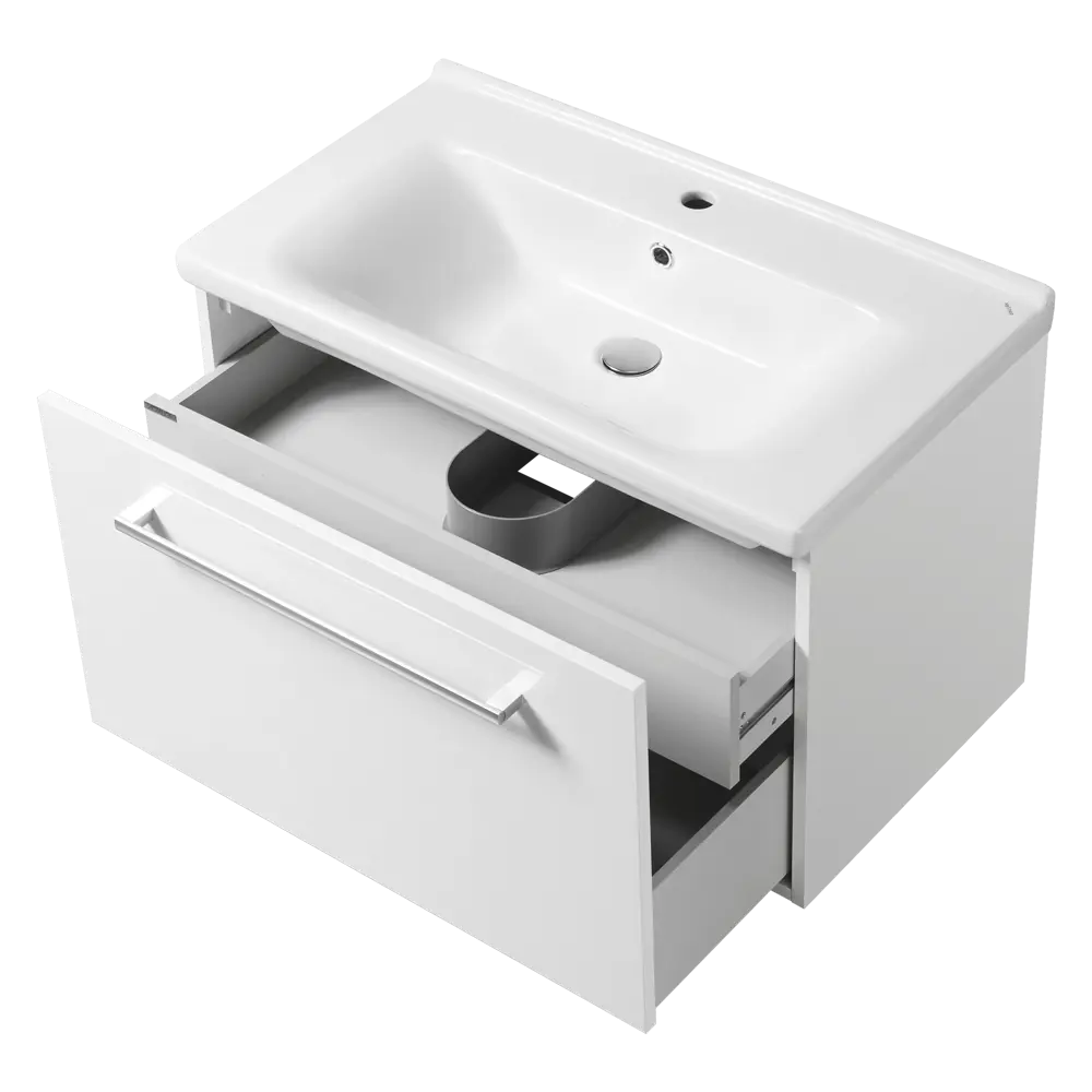 Тумба под раковину подвесная Aquaton Мерида 80 см цвет белый STLM-2005722 - Вид №3