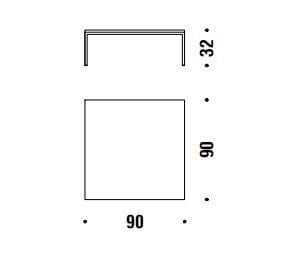 Квадратный стальной и стеклянный журнальный столик для гостиной MOROSO Salon Nana ARCH-00134514 - Вид №16
