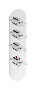 EUA312BONLM Комплект наружных частей термостата на 3 потребителей - вертикальная овальная панель с ручками Love Me IB Aqua - 3 потребителя